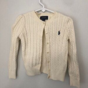 Set of 2 Polo girls size 5T cardigans white and off white - good condition!